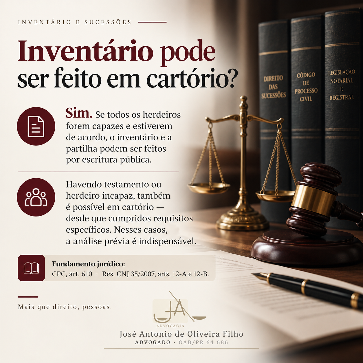 Curiosidade jurídica sobre inventário extrajudicial em cartório, com referência ao CPC e à Resolução CNJ nº 35/2007.